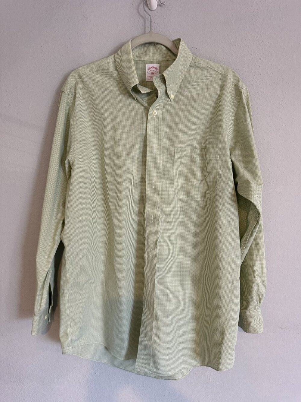 Brooks Brothers Shirt Mens XL Green Button Down Check Non Iron Classic Preppy - Picture 4 of 8